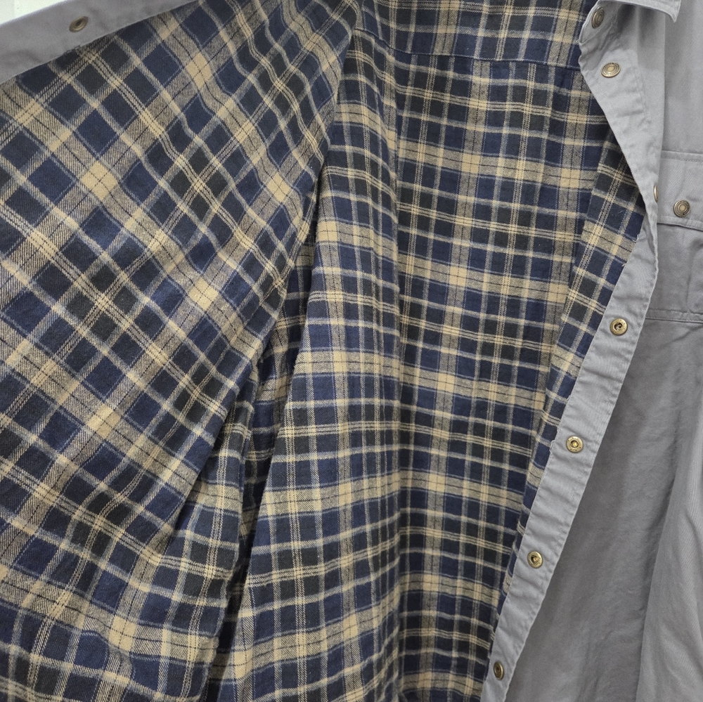 Gray BOULDER CREEK Snap Front Flannel Lined Shirt Jacket 3XL Tall - Picture 10 of 16